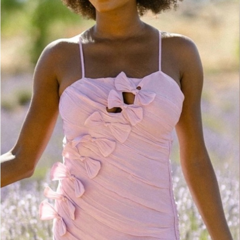 NWT Storia Lavendar Dress with Bow Accents, medium